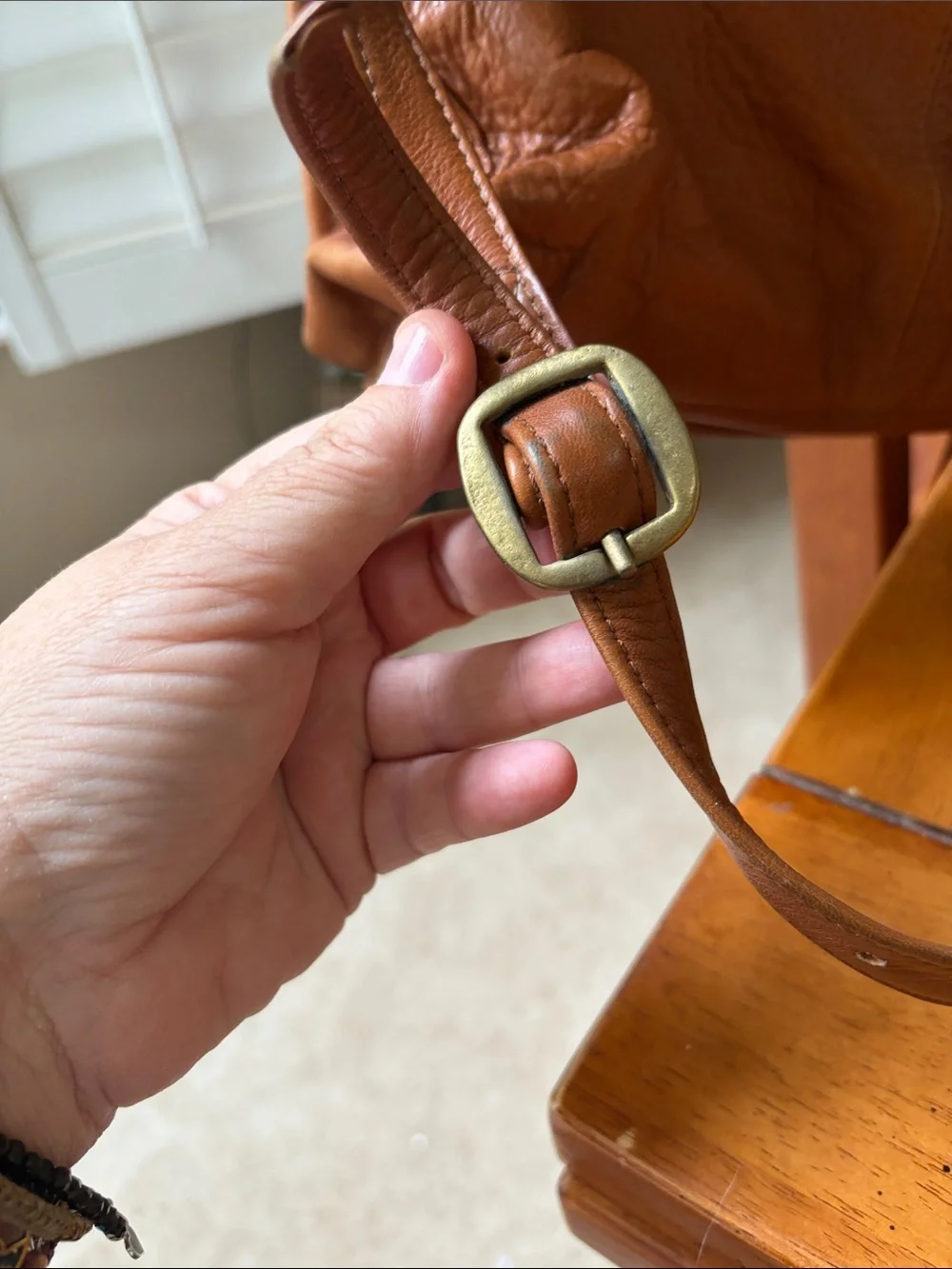 HOBO Cognac Leather Laptop Backpack